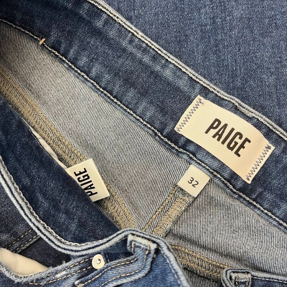 PAIGE Anessa 31 Women’s High Rise Wide Leg Jeans Size 32 Blue - Picture 7 of 8